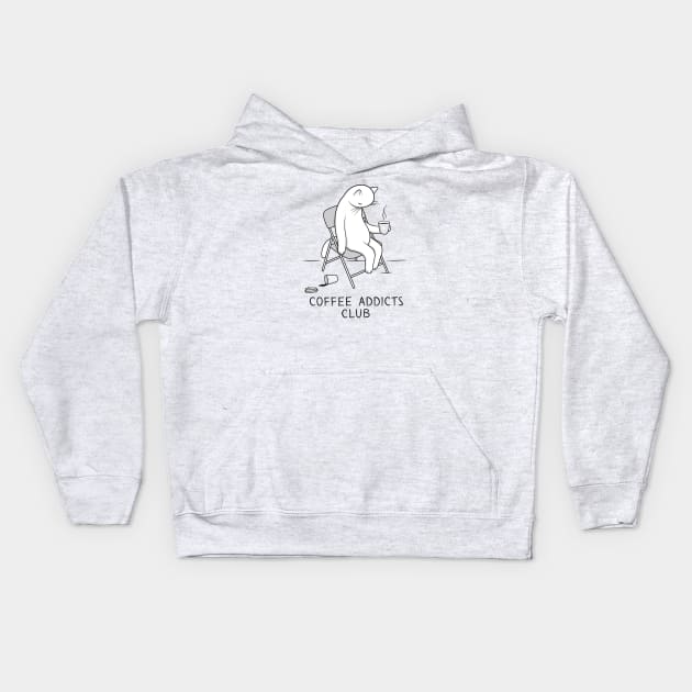 Join the White Cat at the coffee addicts club Kids Hoodie by runcatrun